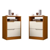 Conjunto Mesas De Cabeceira Flex Ampére Cinamomo Off White - 1