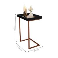 Mesa De Apoio Reggio Preto Pe Bronze - 2