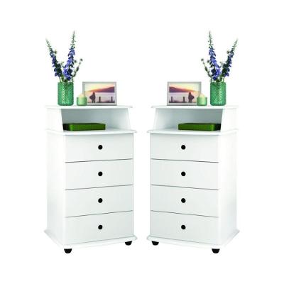 Kit De 2 Mesas De Cabeceira Lux Ll Branco