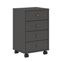 Conjunto 2 Mesas De Cabeceira 4 Gavetas James Amendola Grafito - 3