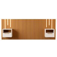 Cabeceira Ripada Com Mesas E Led Cetara Nature Pérola - 1