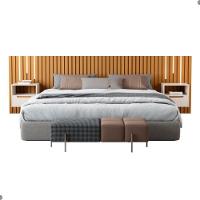 Cabeceira Ripada De Casal Com Led Locarno Nature Pérola - 4