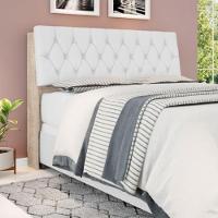 Cabeceira Box Casal Isis Amarula Com Capitonê Branco - 1