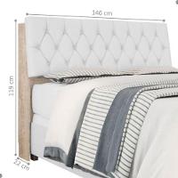 Cabeceira Box Casal Isis Amarula Com Capitonê Branco - 2