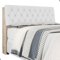 Cabeceira Box Casal Isis Amarula Com Capitonê Branco - 3