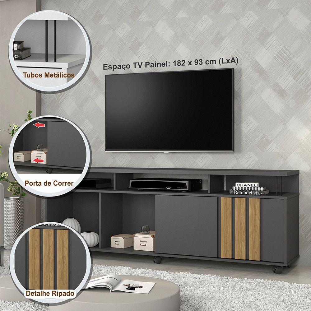 Rack Atraente Candian Jcm Movelaria Grafite Com Noronha - 2