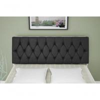 Cabeceira Box Casal Isis Branco Com Capitonê Preto - 2