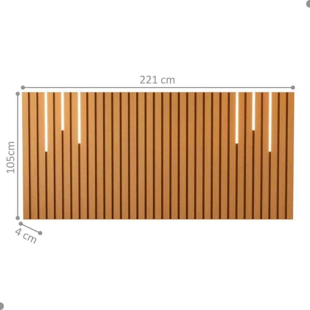 Cabeceira De Casal Ripado Com Led Sorrento Nature - 2