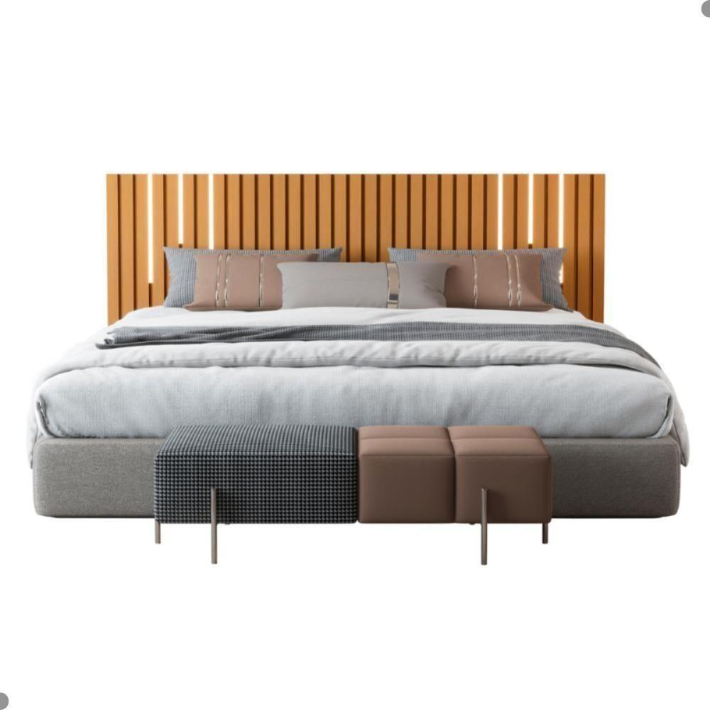 Cabeceira De Casal Ripado Com Led Sorrento Nature - 4