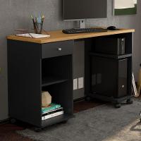 Mesa Computador 1 Gaveta Mari Preto Acetinado Cinamomo - 1