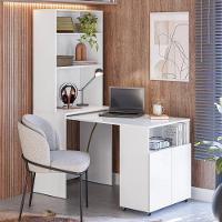 Mesa Com Estante Para Quarto Pequim Branco - 1