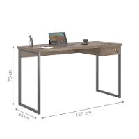 Jogo Mesa Com Gaveteiro E Cadeira Inclinável Affara Preto - 3