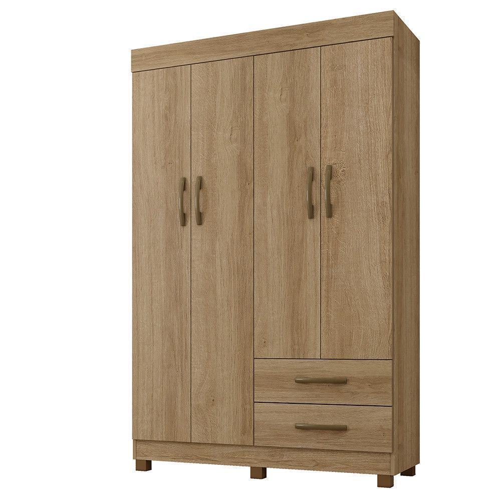 Roupeiro Copacabana Canela Sem Espelho Com 4 Portas Benetil Móveis Canela - 1