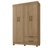 Roupeiro Copacabana Canela Sem Espelho Com 4 Portas Benetil Móveis Canela - 1