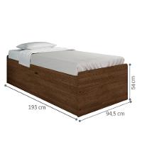 Cama Solteiro Com Baú Cinthya Malbec - 3