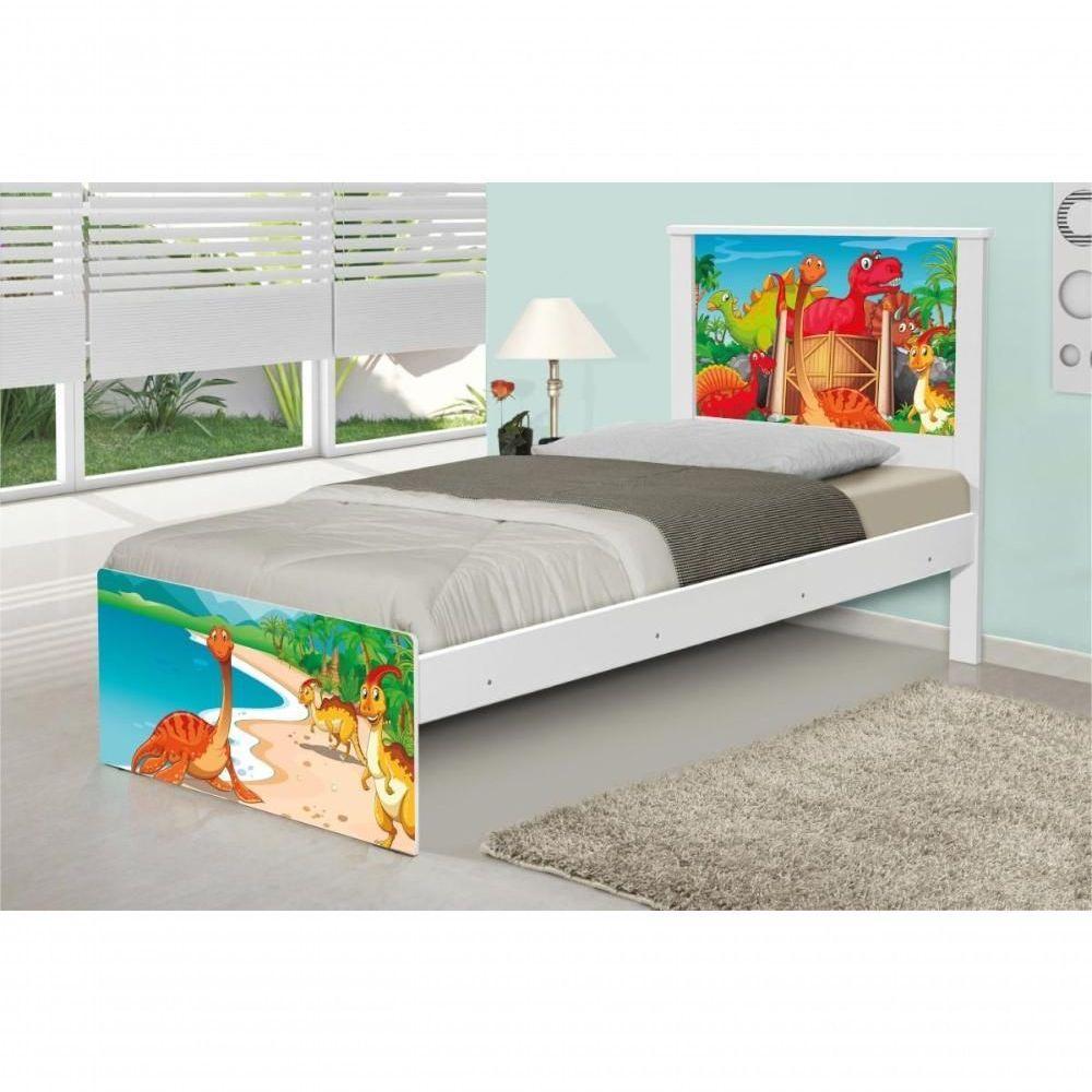 Cama Solteiro Adesivada Terra Dos Dinossauros Com Colchão - 3