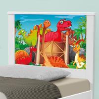 Cama Solteiro Adesivada Terra Dos Dinossauros Com Colchão