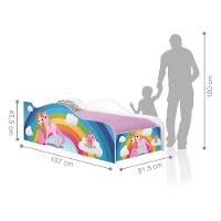 Cama Fun Princesa Unicórnio Arco íris Solteiro Com Colchão - 3