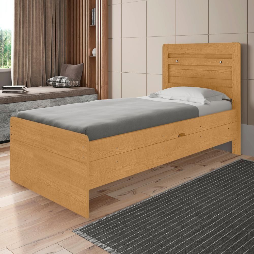 Cama De Solteiro Flex Com Colchão Com Baú Denise Naturalle Off White - 5