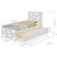 Cama Solteiro Nuvem Cinza Menino E Menina Com Auxiliar - 1