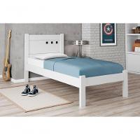 Cama Solteiro Paola Ii Branco Com Colchão - 1