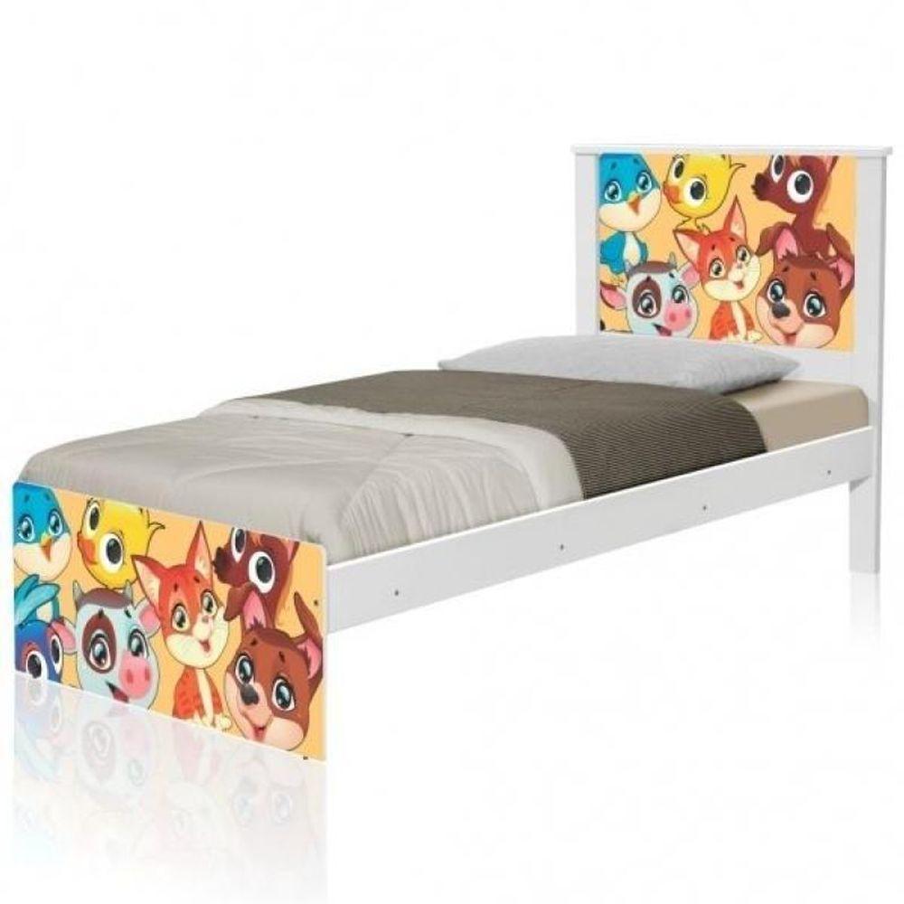 Cama Solteiro Adesivada Animais Com Colchão - 2