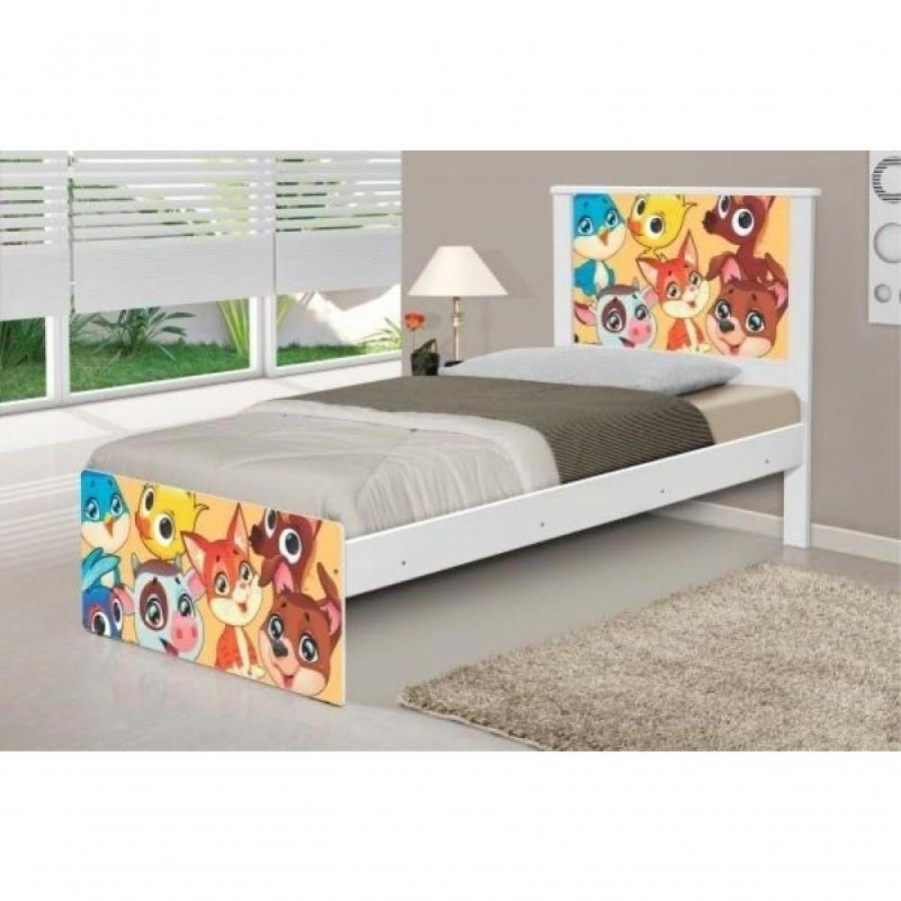 Cama Solteiro Adesivada Animais Com Colchão - 3