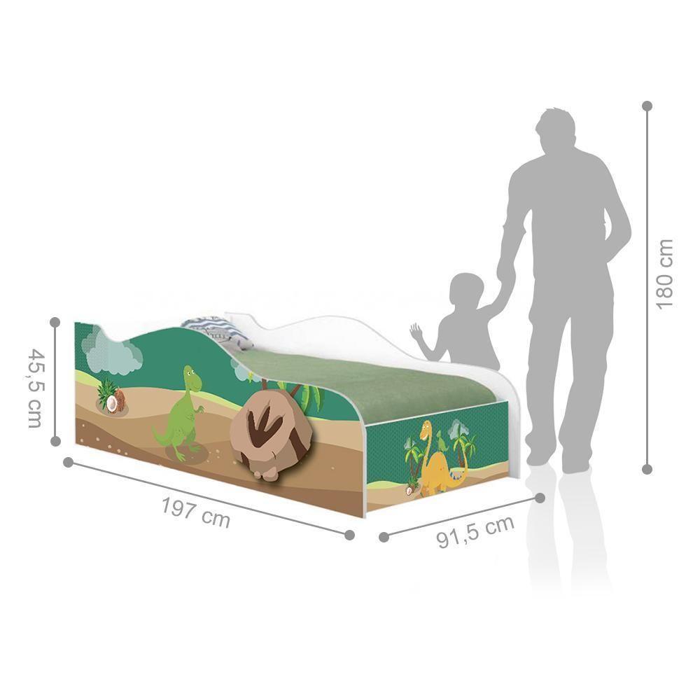 Cama Fun Dinossauros Solteiro Com Colchão - 4