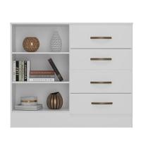 Gaveteiro Com 4 Gavetas 2 Porta Indiana Branco Brilho - 3