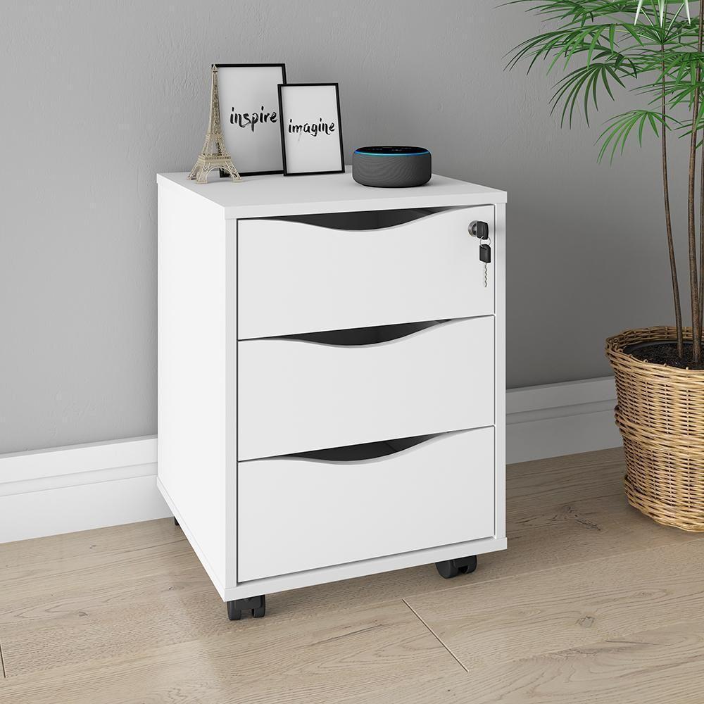 Gaveteiro 3 Gavetas Bronte Branco - 8