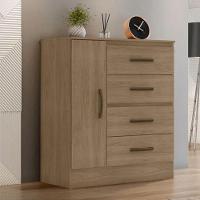 Gaveteiro Com 4 Gavetas 1 Porta Rancharia Carvalho Oak - 1