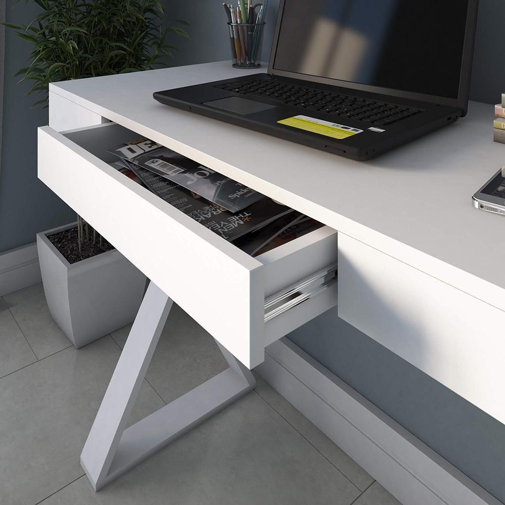 Mesa Para Trabalho Abbiadori Branco - 2