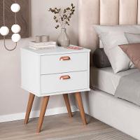 Mesa Apoio 2 Gavetas Mendoza Branco - 1