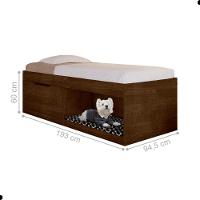 Box Solteiro 2 Prateleiras Flórida Com Kit Pet E Colchão Malbec - 2