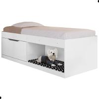 Box Solteiro 2 Prateleiras Flórida Com Kit Pet Branco - 4