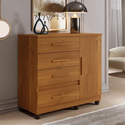 Cômoda Florença 4 Gavetas MDP com Puxador Madeirado Amadeirado para Quarto