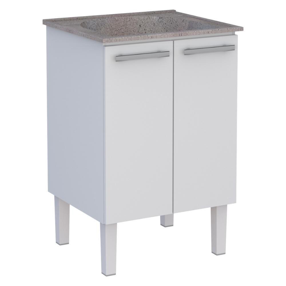 Gabinete Para Lavanderia Em Aço Com Tanque Surubim Branco - 1