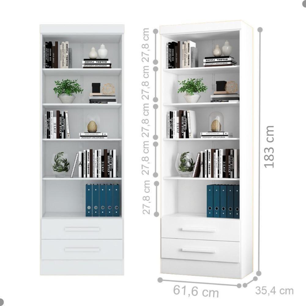 Livreiro Com 4 Prateleiras Lakewood Branco - 2