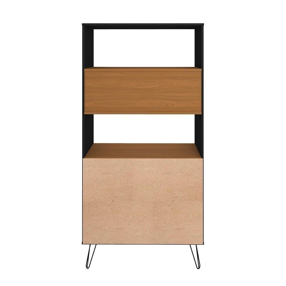 Estante Para Escritório 2 Portas Desio Freijó Preto - 5