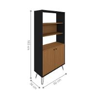 Estante Para Escritório 2 Portas Desio Freijó Preto - 2