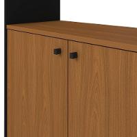 Estante Para Escritório 2 Portas Desio Freijó Preto - 7