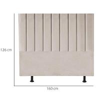 Cabeceira Cama Casal Queen Size 160 Cm Luna Linho E Frame Bege - 3