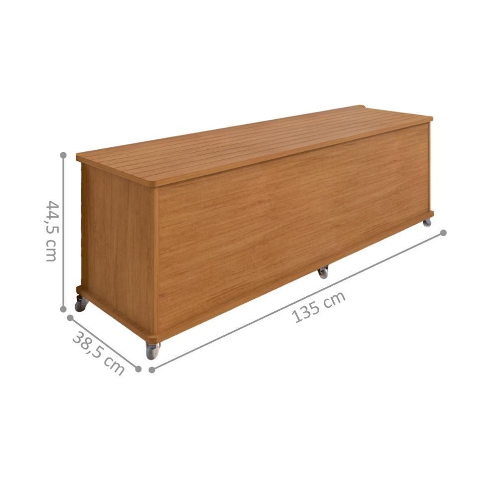 Baú Para Quarto Com Rodizios Samir Cedro - 2