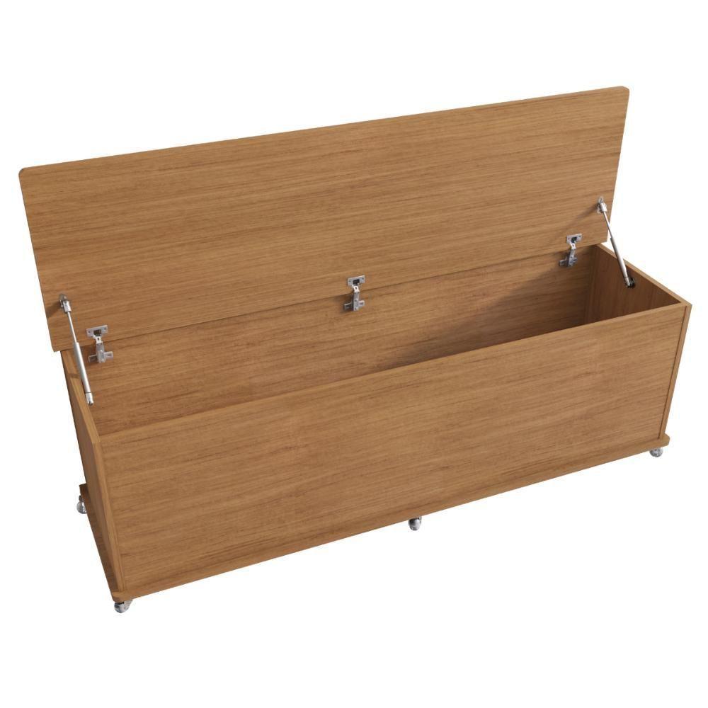 Baú Para Quarto Com Rodizios Samir Cedro - 3