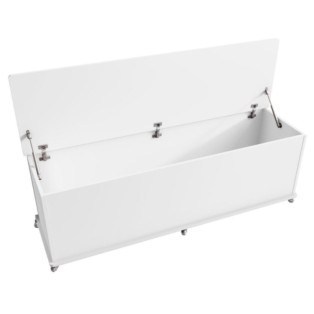 Baú Para Quarto Com Rodizios Samir Branco - 3