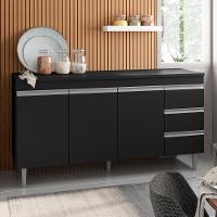 Bancada Tamires 1,5 Preto Sem Tampo - 1