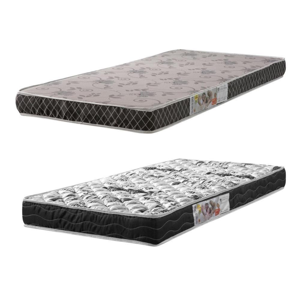 Conjunto 2 Colchões Solteiro 88x188 Espuma D20 Branco - 1