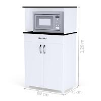 Bancada Para Micro-ondas Com 2 Portas Cassandra Branco Preto - 2
