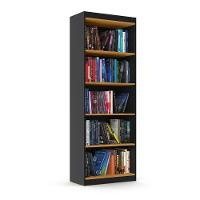 Livreiro Com 5 Nichos Trindade Preto Acetinado Cinamomo - 2