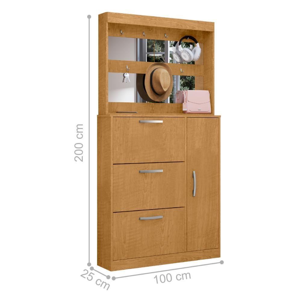 Jogo Sapateira E Porta Objetos Com Espelho Caruá Naturalle - 2